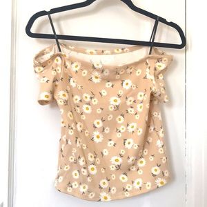 Forever 21 beige flower crop top